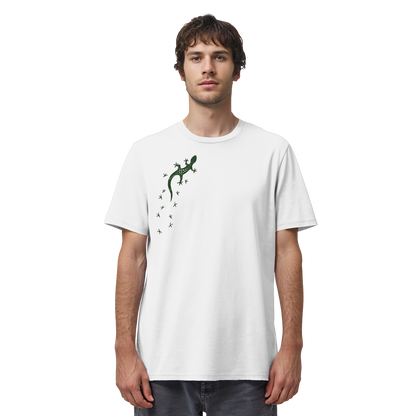 Gecko Eidechse Silhouette dunkel - Organic Shirt