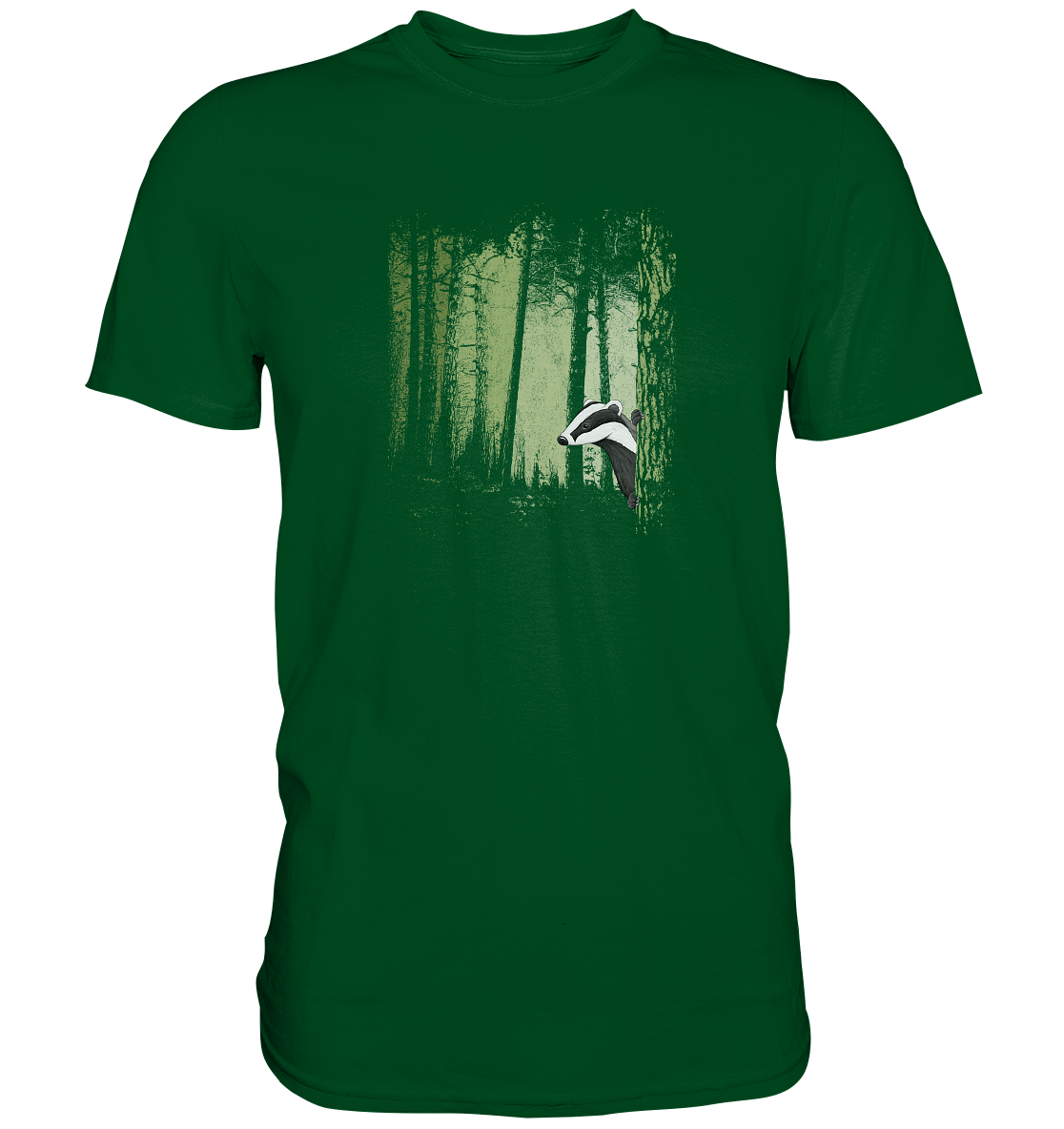 frecher Dachs im Zwielicht Wald - Premium Shirt