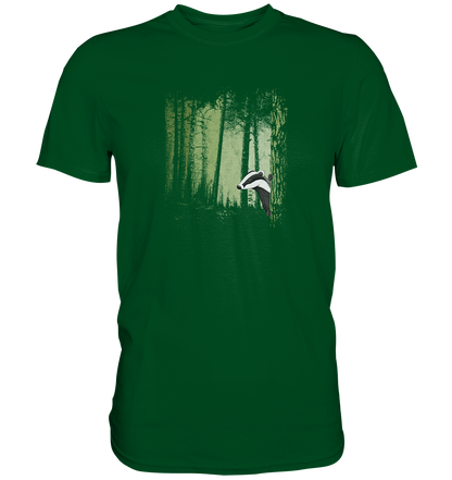 frecher Dachs im Zwielicht Wald - Premium Shirt