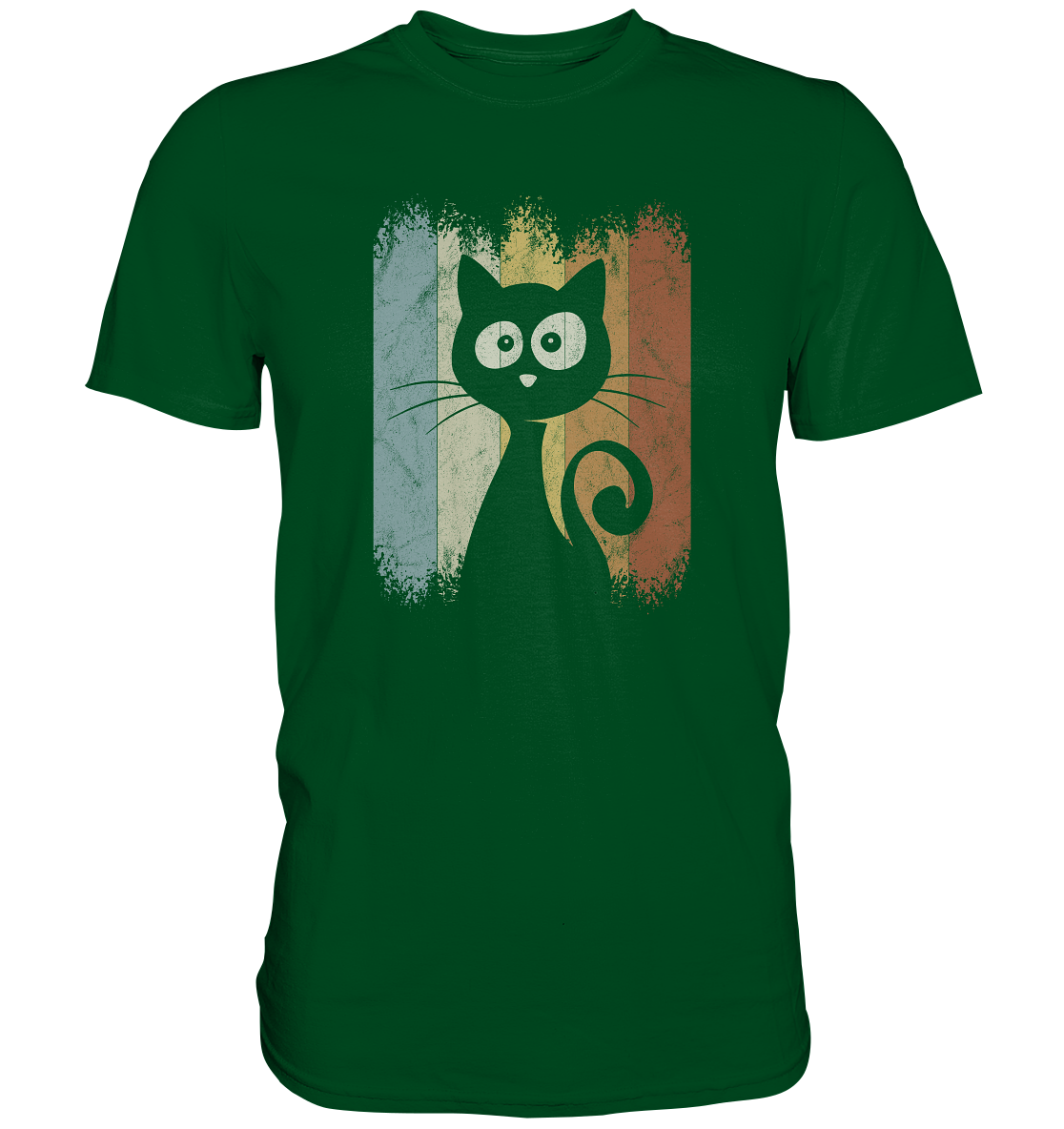 Retro Katze Silhouette - Premium Shirt