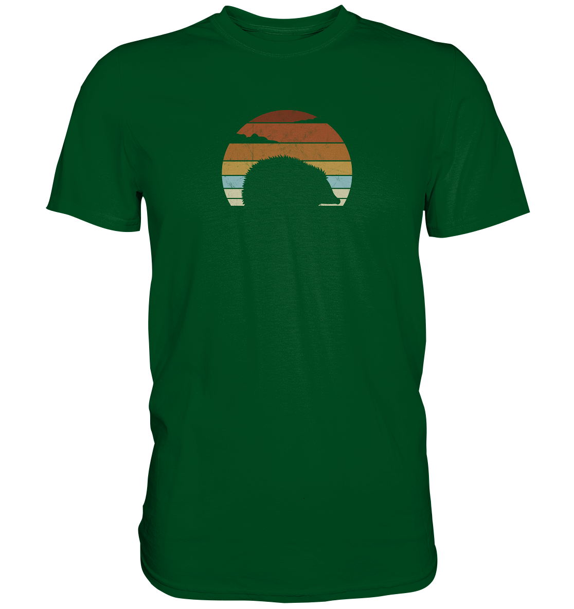 Retro Igel Silhouette im Sonnenuntergang - Premium Shirt