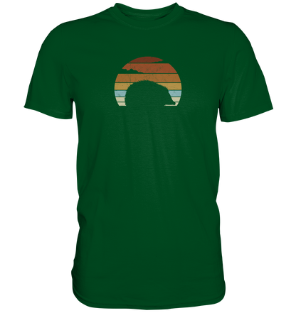 Retro Igel Silhouette im Sonnenuntergang - Premium Shirt