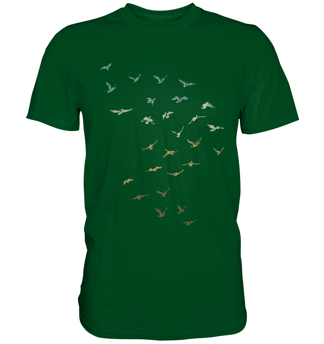 Retro Vogel Schwarm - Premium Shirt
