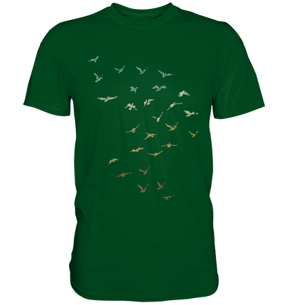 Retro Vogel Schwarm - Premium Shirt