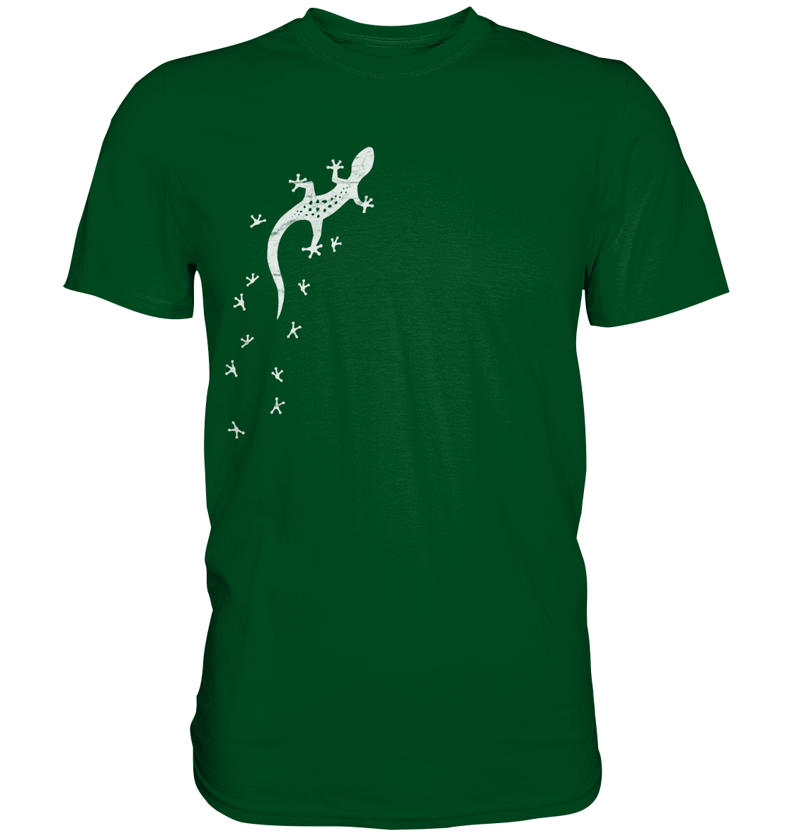 Gecko Eidechse Silhouette hell - Premium Shirt