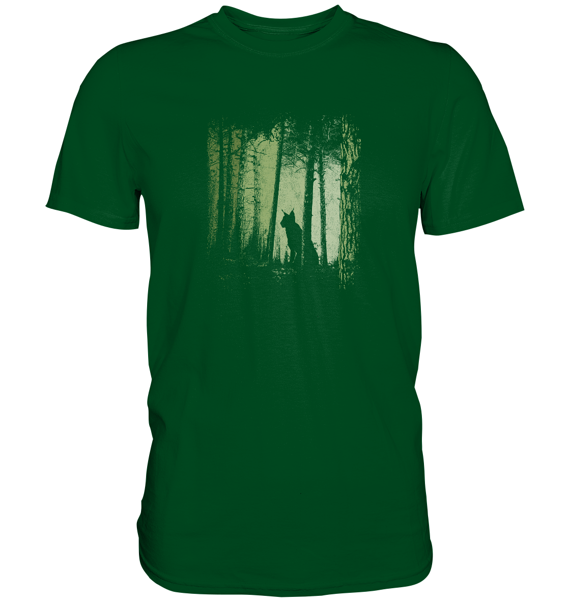 Luchs Wildkatze im Zwielicht Wald - Premium Shirt