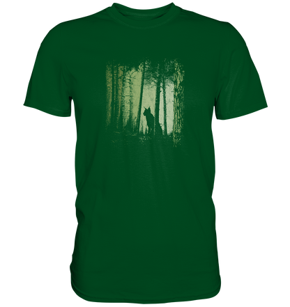 Luchs Wildkatze im Zwielicht Wald - Premium Shirt