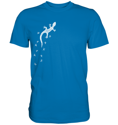 Gecko Eidechse Silhouette hell - Premium Shirt