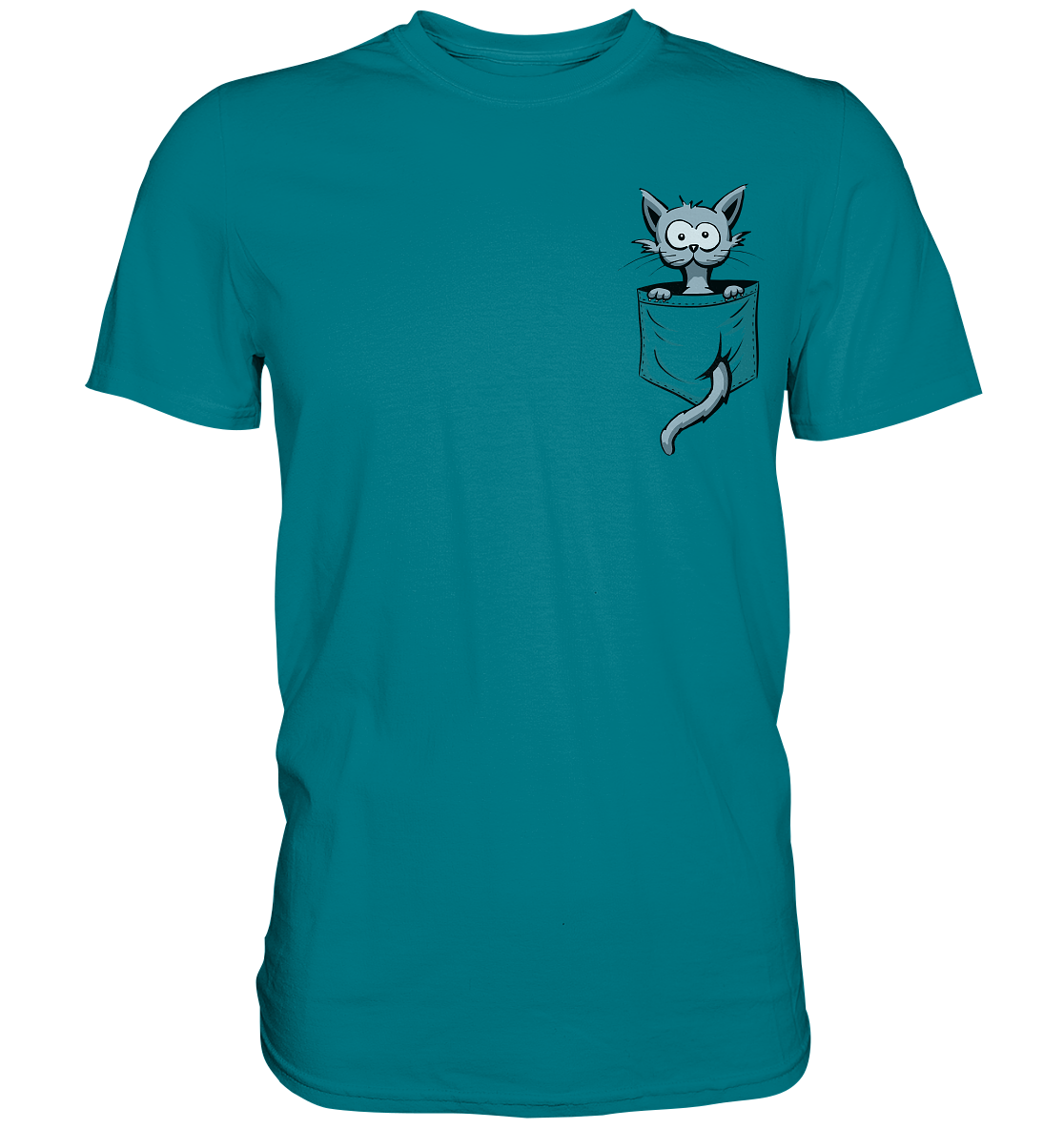Verrückte Katze in Deiner Brust-Tasche - Premium Shirt
