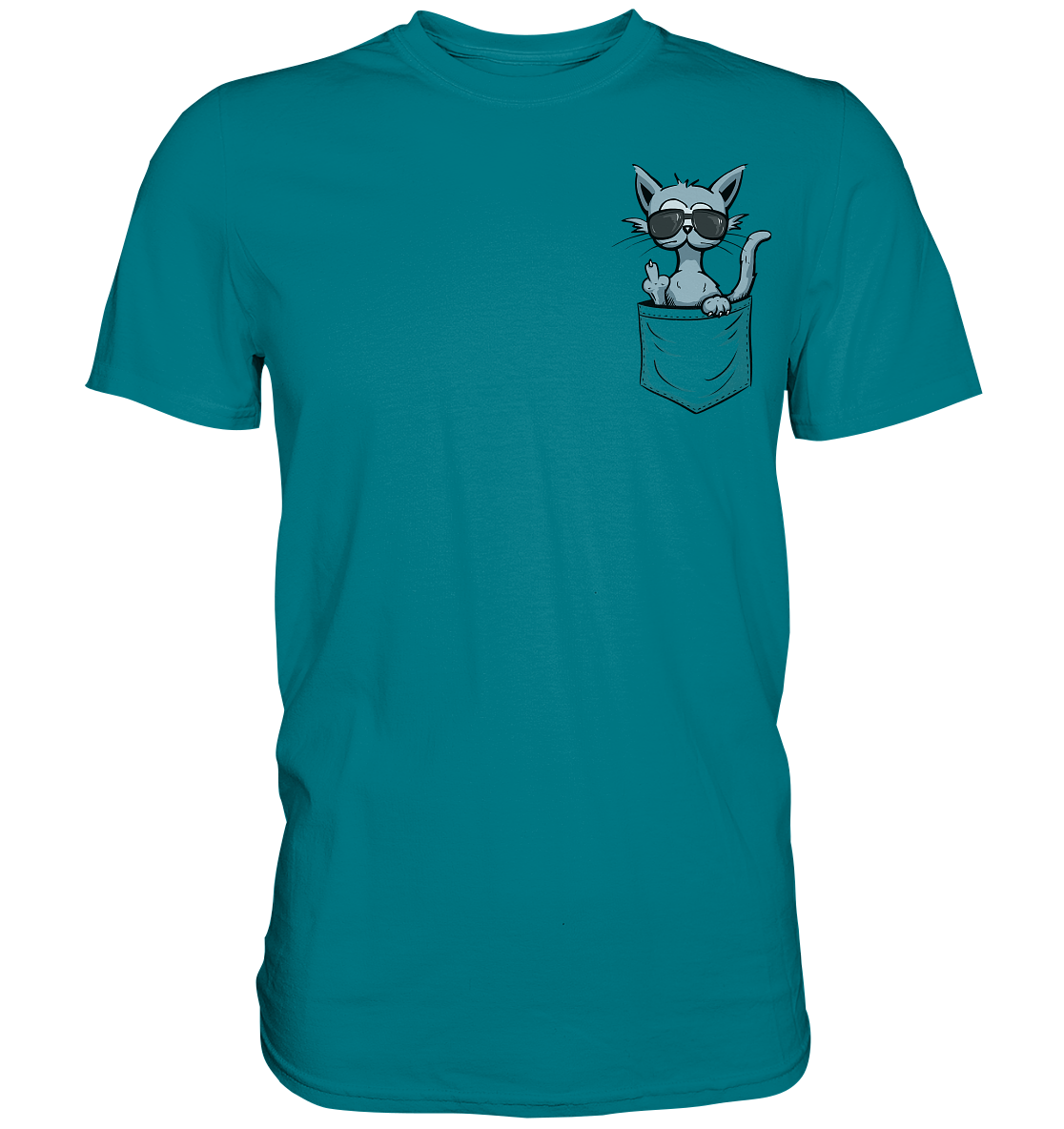 "Fuck Off" Mittelfinger Katze in der Tasche - Premium Shirt