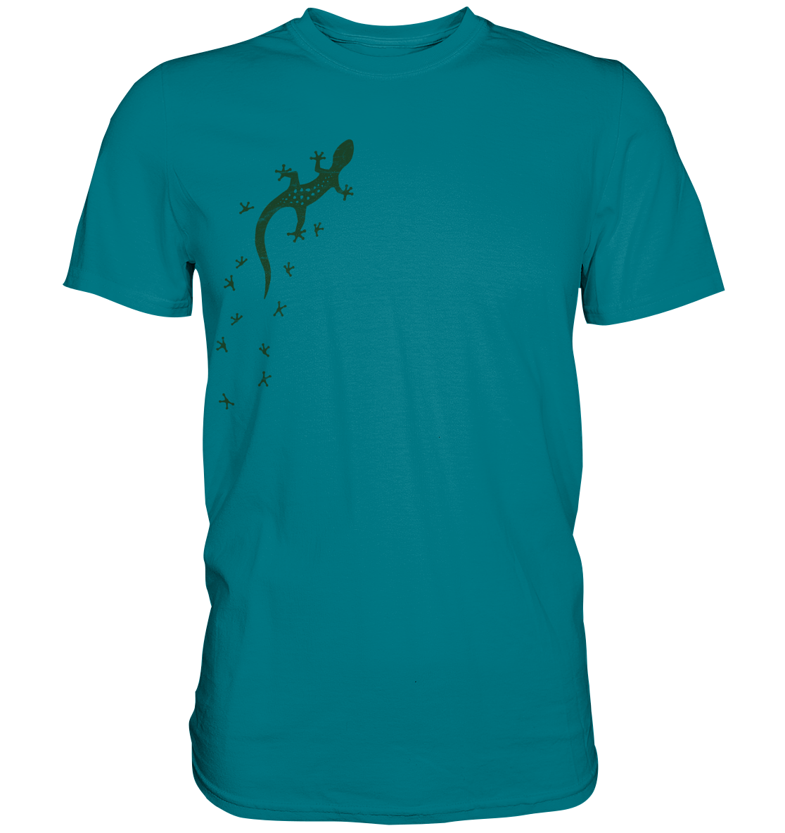 Gecko Eidechse Silhouette dunkel - Premium Shirt
