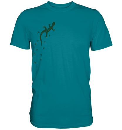 Gecko Eidechse Silhouette dunkel - Premium Shirt