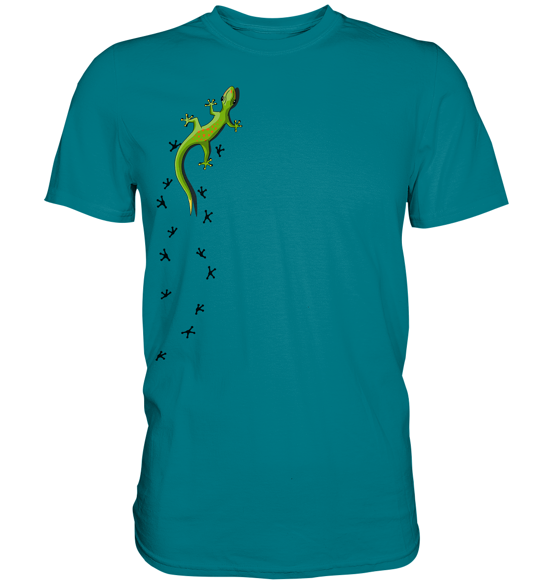 Kletternder Gecko mit Spuren - Premium Shirt