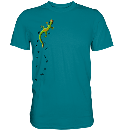 Kletternder Gecko mit Spuren - Premium Shirt