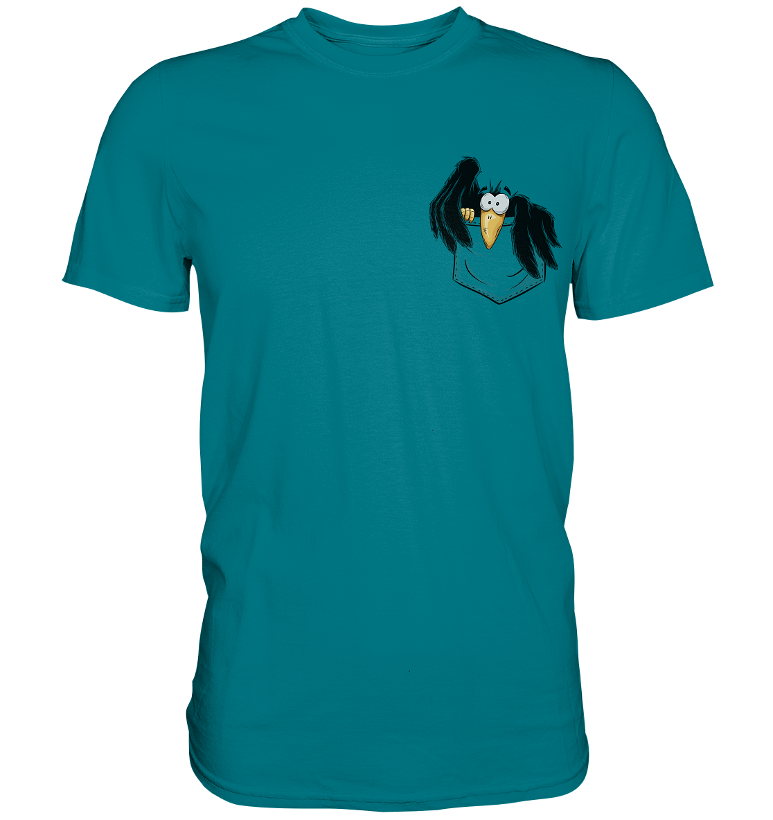 Kleiner Rabe | schwarze Krähe In Tasche - Premium Shirt