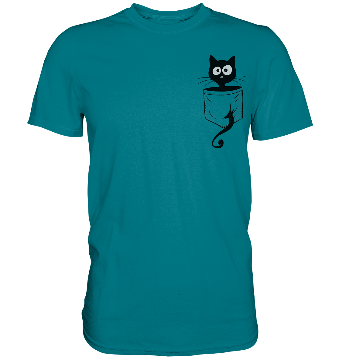 Schwarze Katze in der Tasche - Premium Shirt