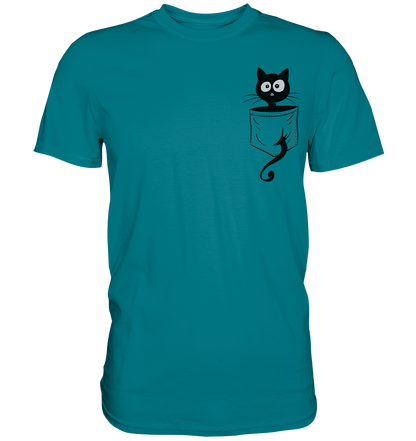 Schwarze Katze in der Tasche - Premium Shirt