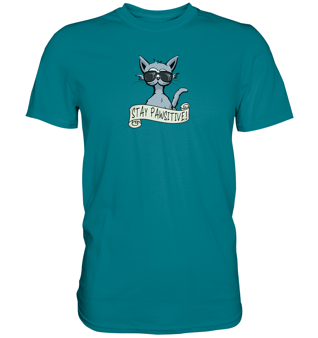 Stay Pawsitive Bleib lässig Hipster Katze - Premium Shirt