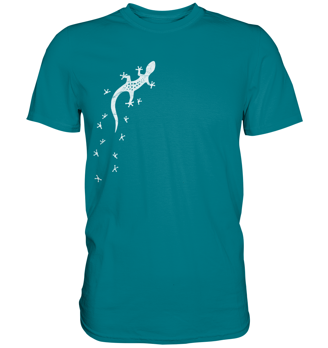 Gecko Eidechse Silhouette hell - Premium Shirt
