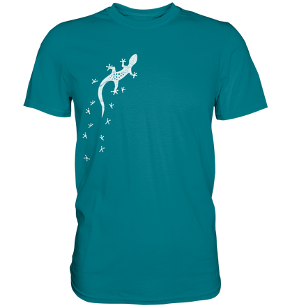 Gecko Eidechse Silhouette hell - Premium Shirt