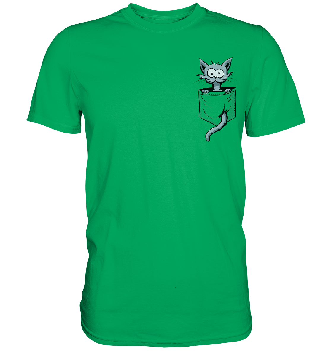 Verrückte Katze in Deiner Brust-Tasche - Premium Shirt
