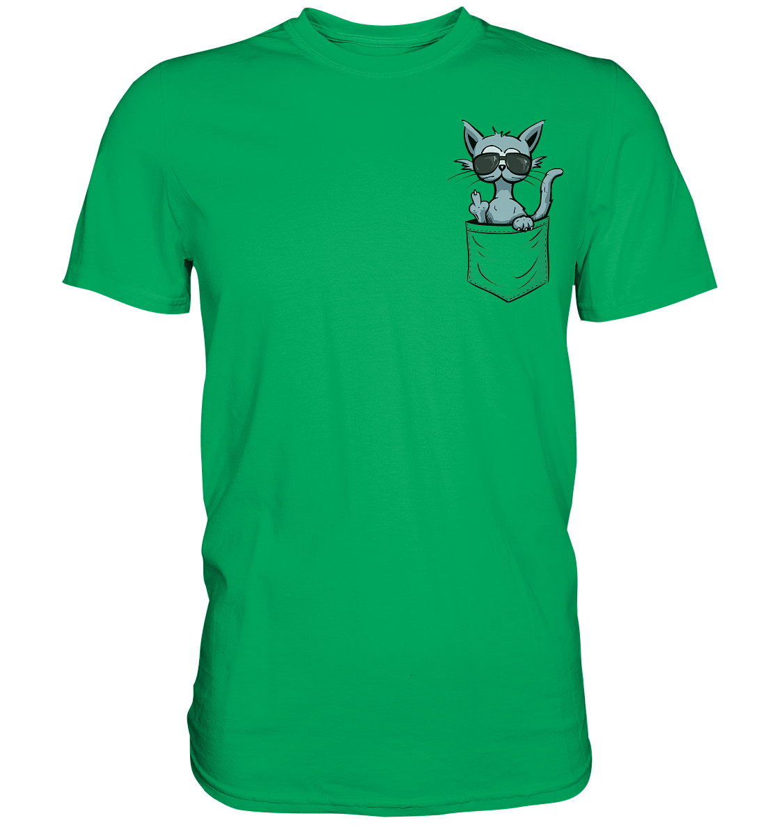 "Fuck Off" Mittelfinger Katze in der Tasche - Premium Shirt