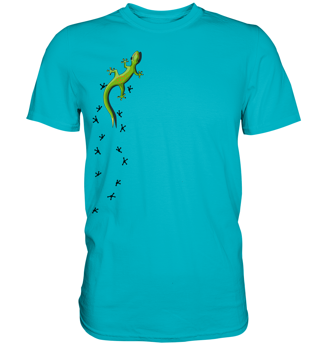 Kletternder Gecko mit Spuren - Premium Shirt