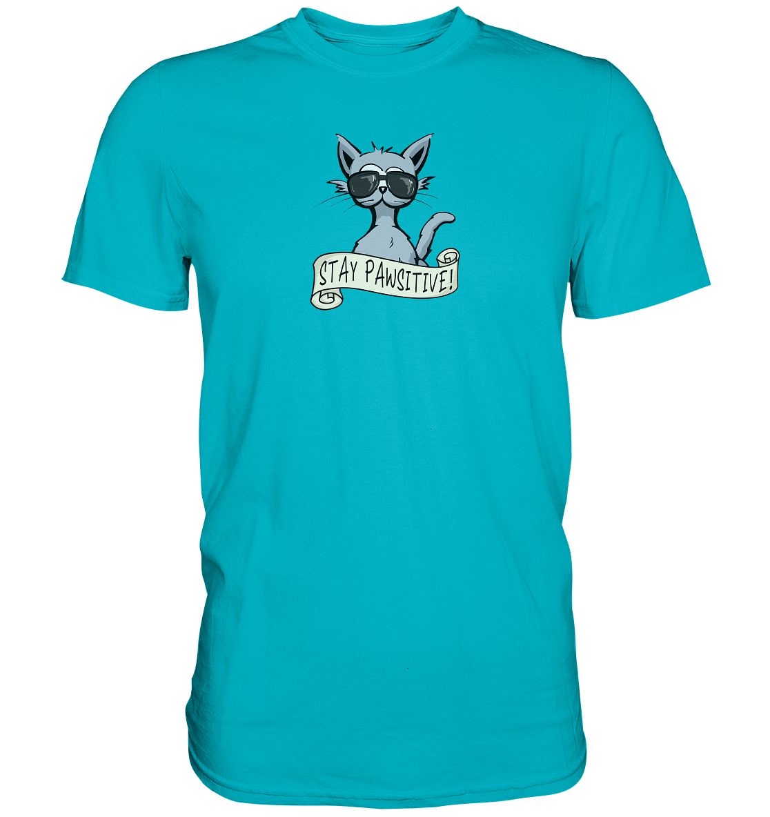 Stay Pawsitive Bleib lässig Hipster Katze - Premium Shirt