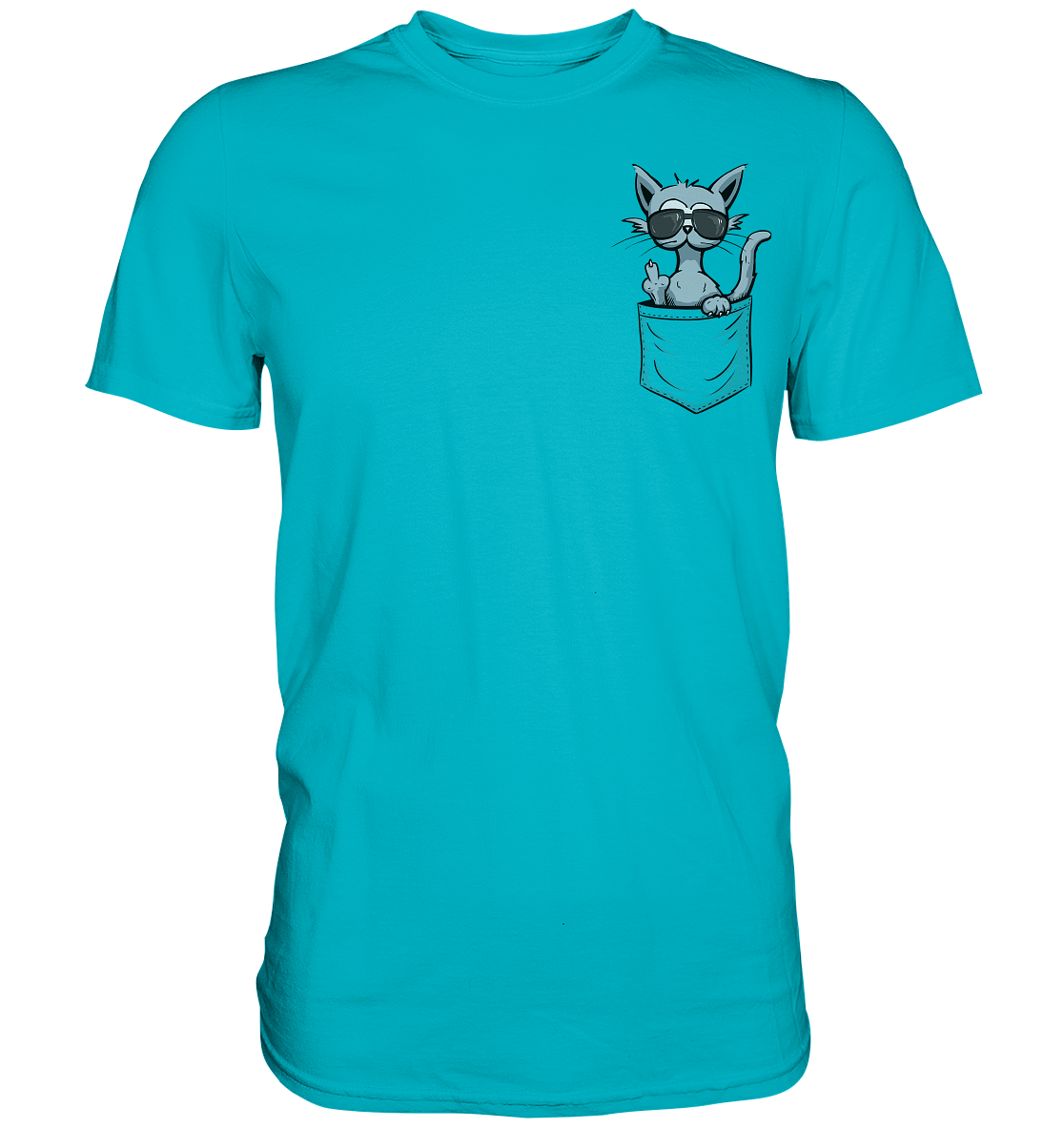 "Fuck Off" Mittelfinger Katze in der Tasche - Premium Shirt