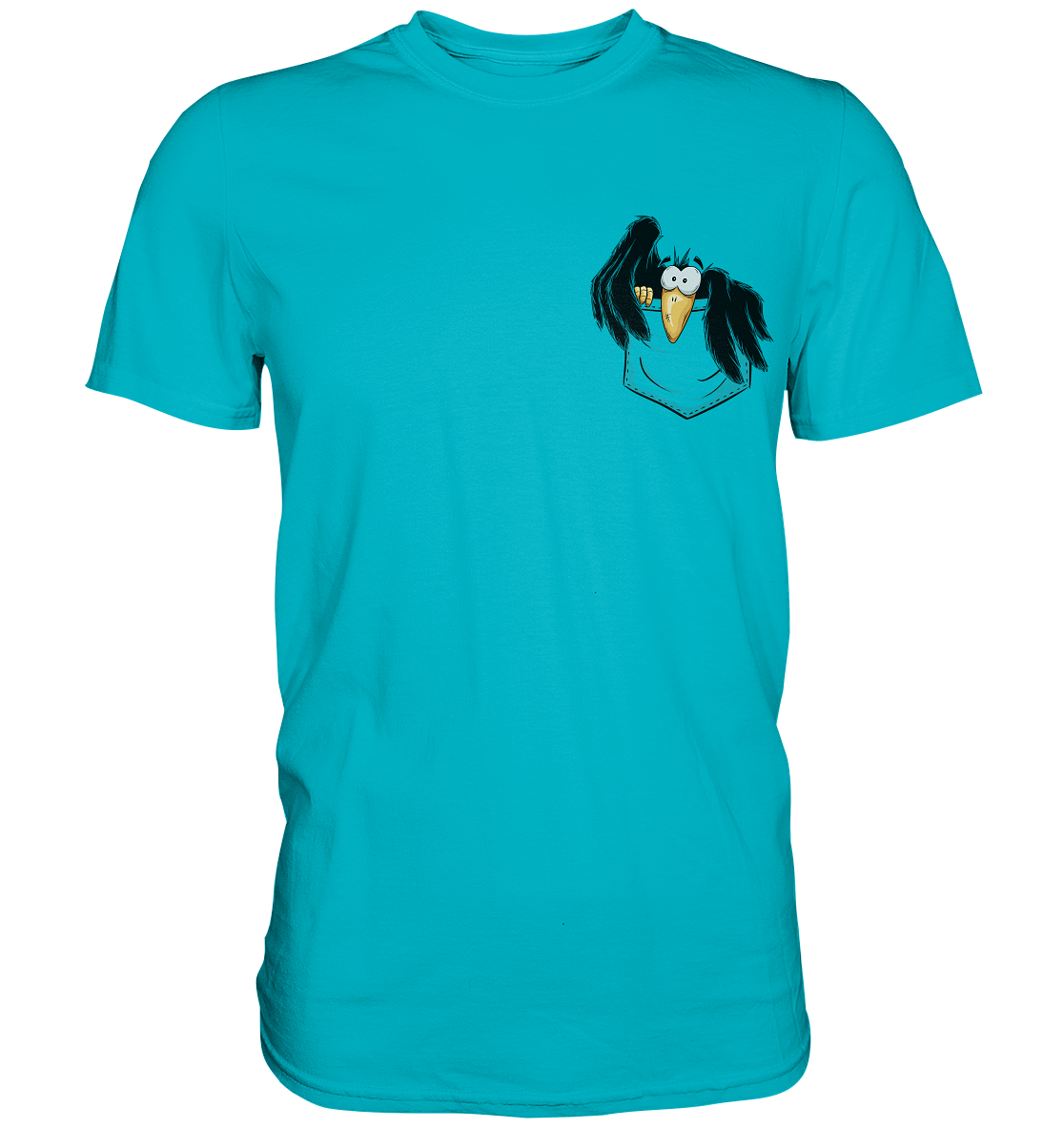 Kleiner Rabe | schwarze Krähe In Tasche - Premium Shirt