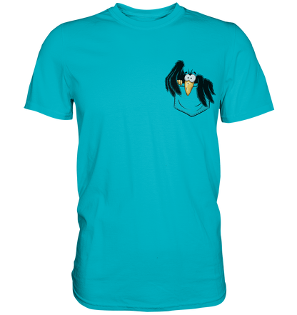Kleiner Rabe | schwarze Krähe In Tasche - Premium Shirt