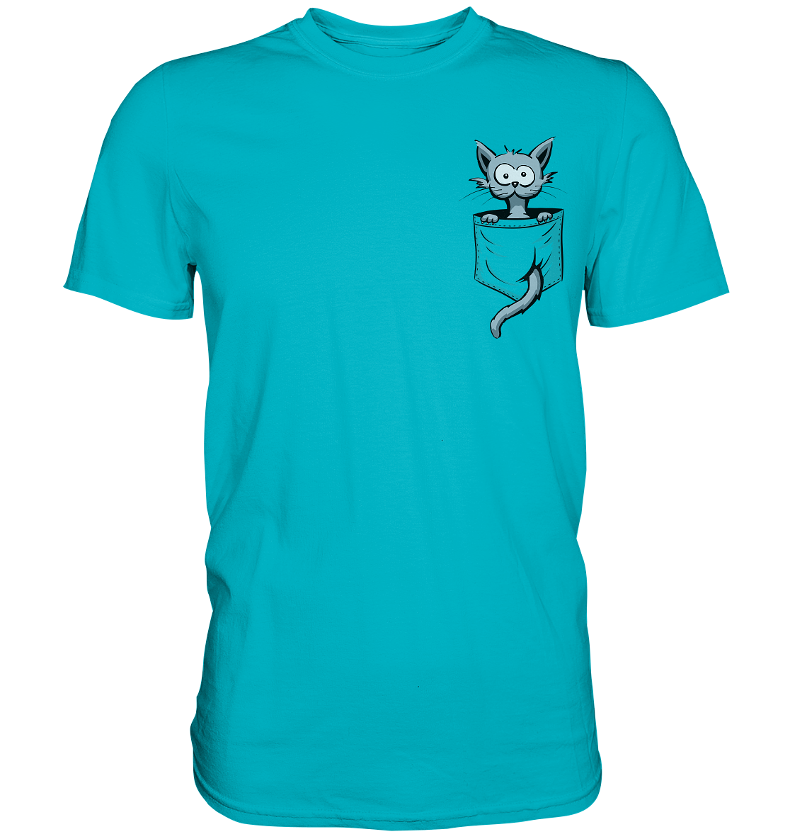 Verrückte Katze in Deiner Brust-Tasche - Premium Shirt