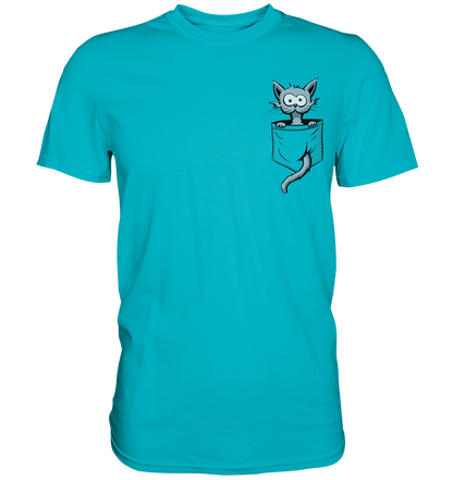 Verrückte Katze in Deiner Brust-Tasche - Premium Shirt
