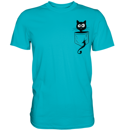 Schwarze Katze in der Tasche - Premium Shirt