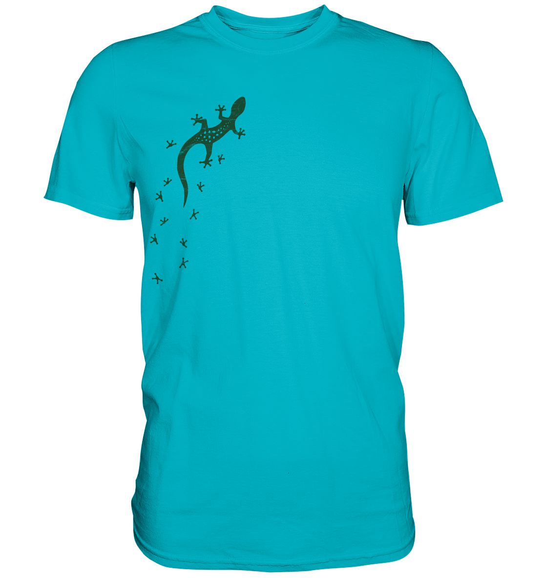 Gecko Eidechse Silhouette dunkel - Premium Shirt