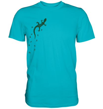 Gecko Eidechse Silhouette dunkel - Premium Shirt