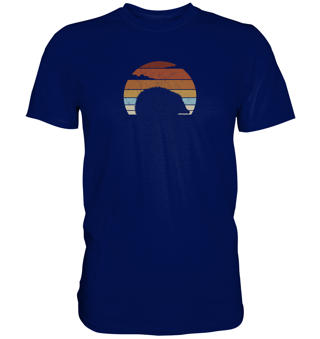 Retro Igel Silhouette im Sonnenuntergang - Premium Shirt