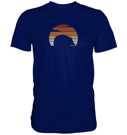 Retro Igel Silhouette im Sonnenuntergang - Premium Shirt