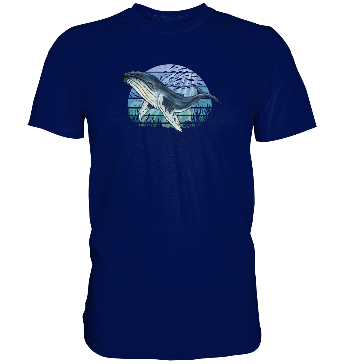 Retro Unterwasser Buckelwal - Premium Shirt