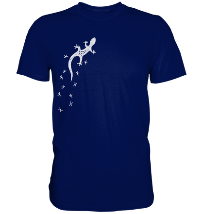 Gecko Eidechse Silhouette hell - Premium Shirt