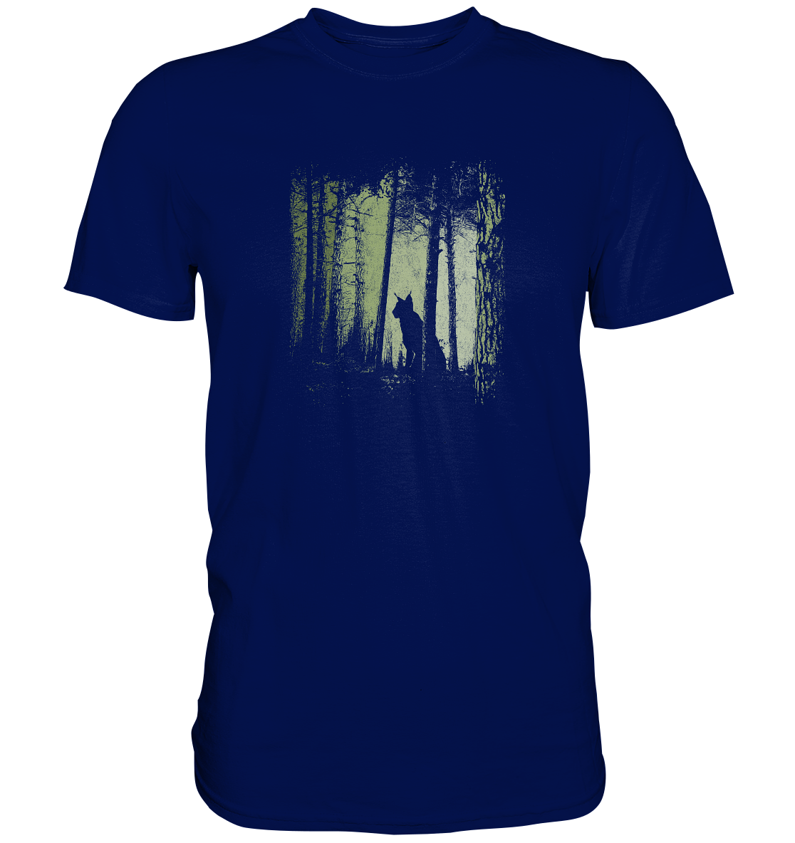 Luchs Wildkatze im Zwielicht Wald - Premium Shirt