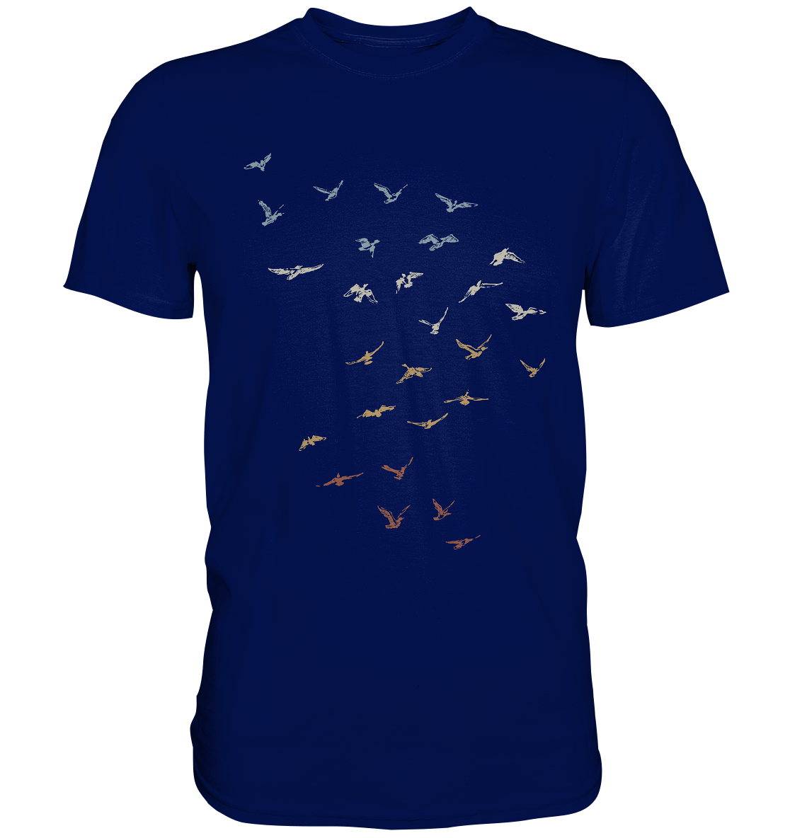 Retro Vogel Schwarm - Premium Shirt