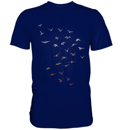 Retro Vogel Schwarm - Premium Shirt