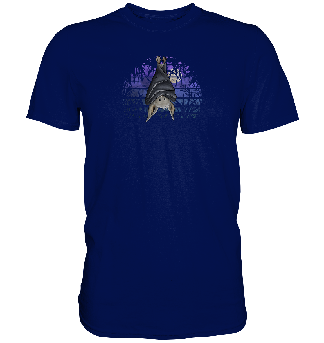 Fledermaus in blauer Nacht - Premium Shirt