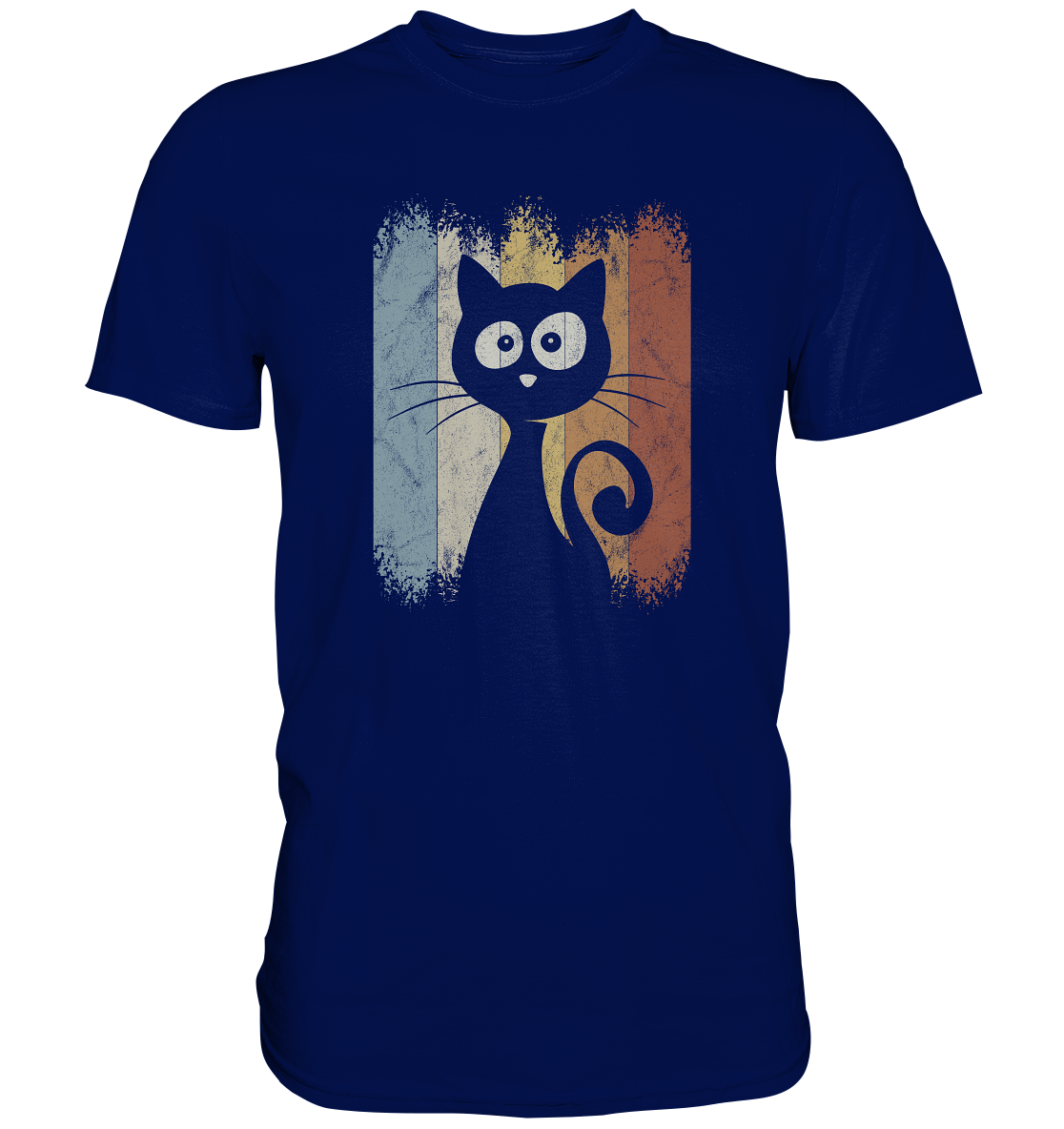 Retro Katze Silhouette - Premium Shirt