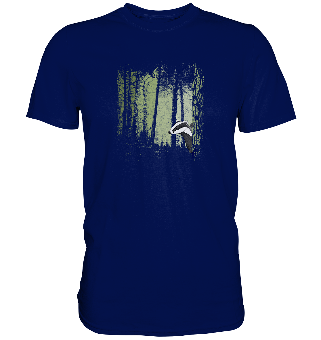 frecher Dachs im Zwielicht Wald - Premium Shirt