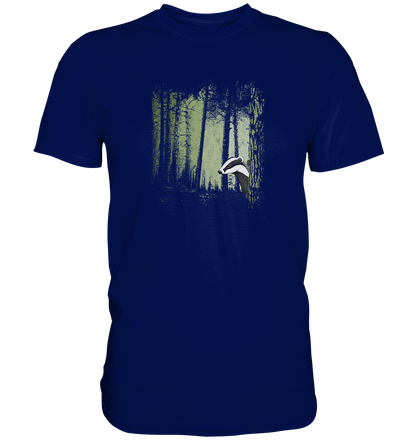frecher Dachs im Zwielicht Wald - Premium Shirt