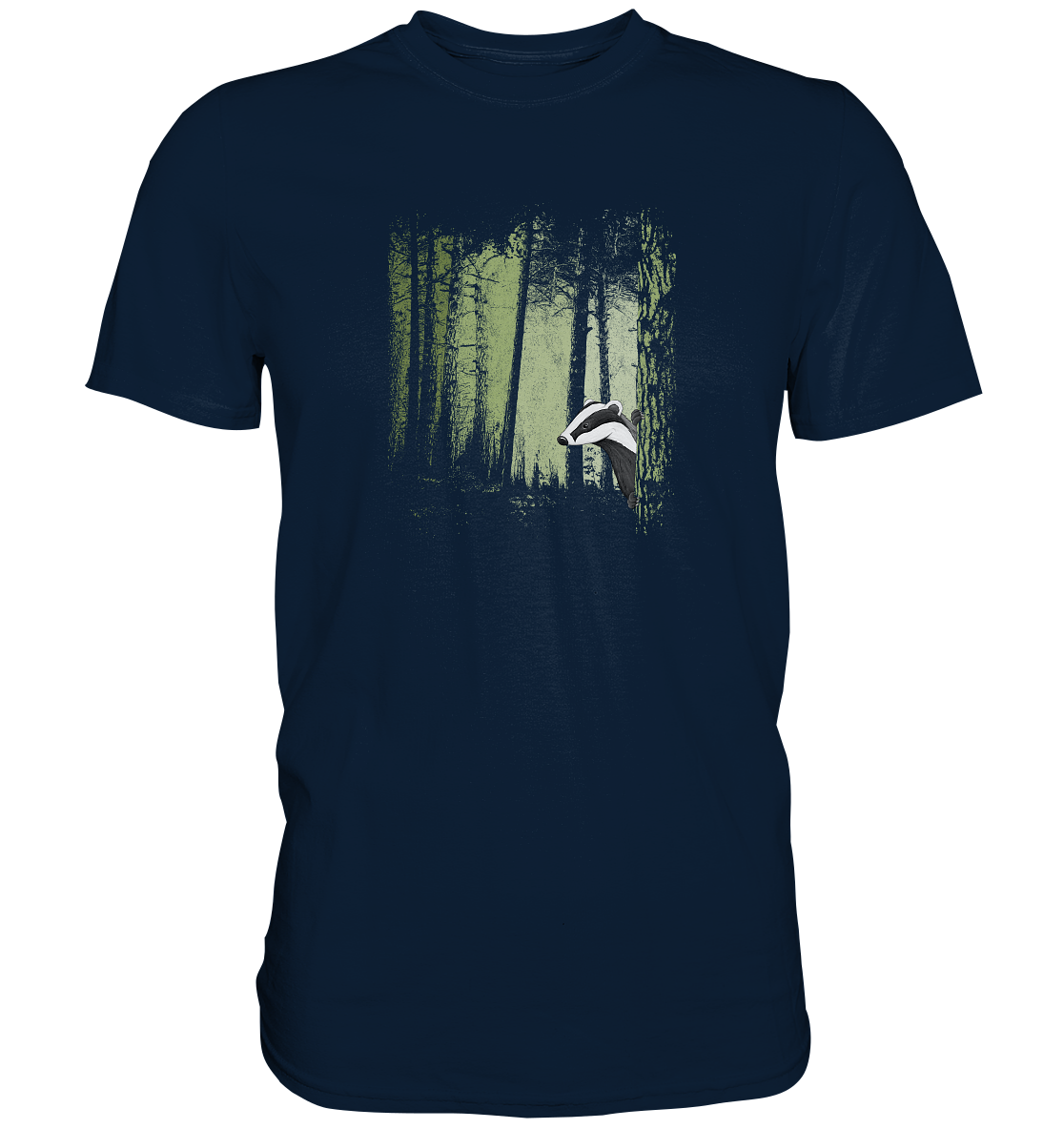 frecher Dachs im Zwielicht Wald - Premium Shirt