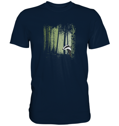 frecher Dachs im Zwielicht Wald - Premium Shirt