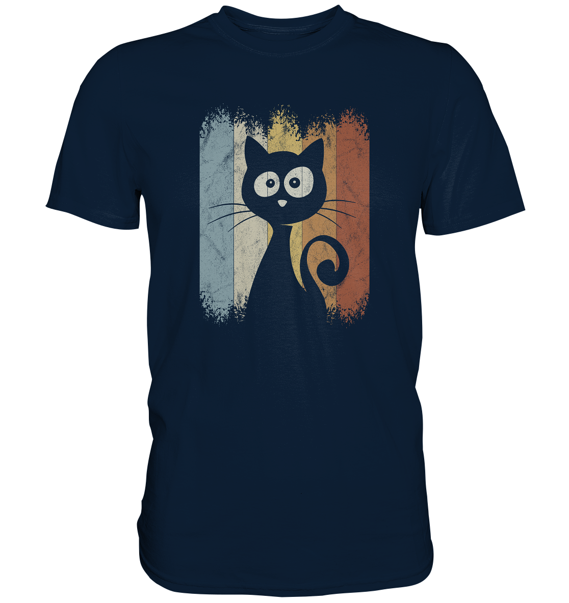 Retro Katze Silhouette - Premium Shirt